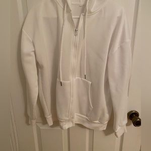 Women’s white zip up hoodie